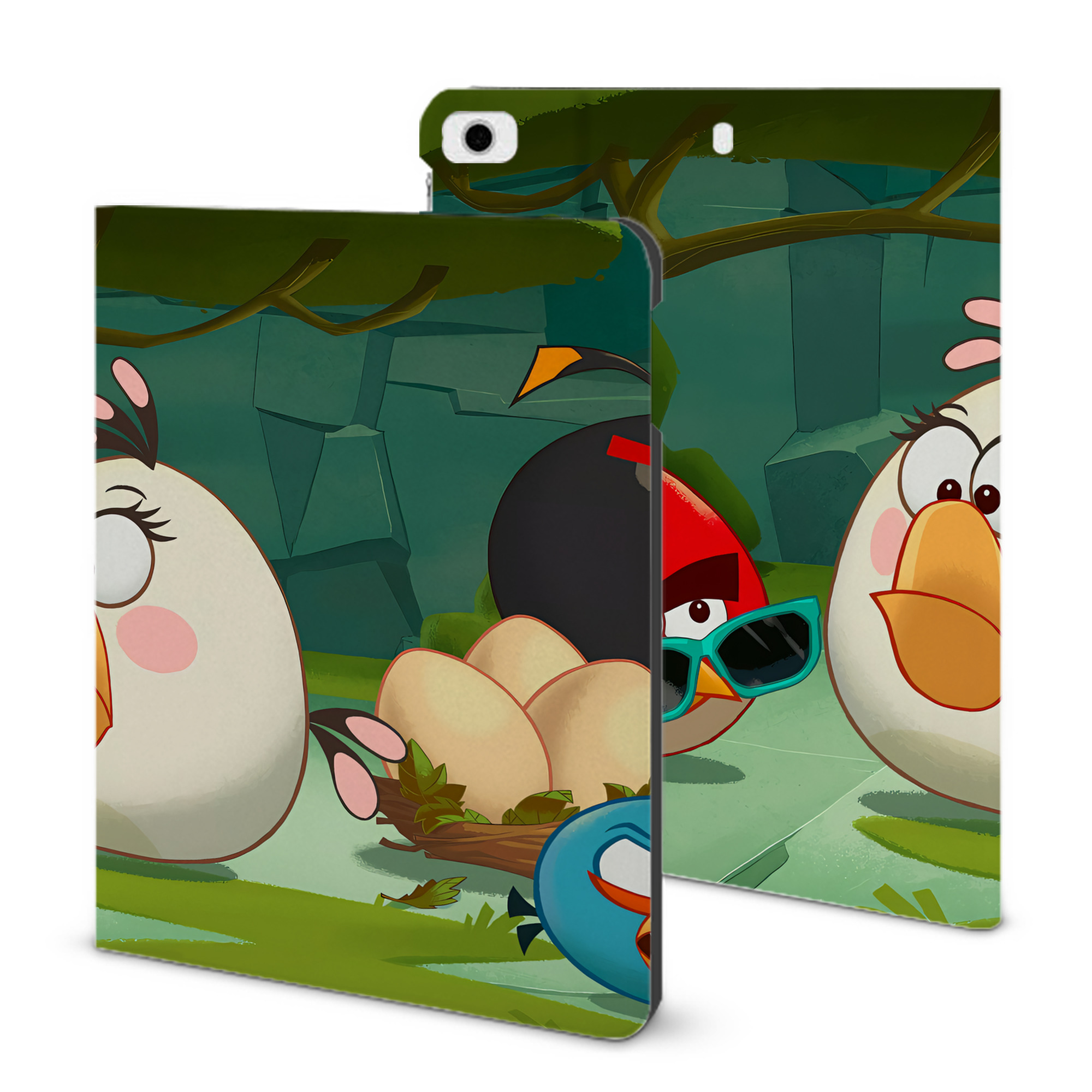 （画像用） Angry Birds アングリーバード IPad ケース ブック型 PUレザー TPU 耐衝撃 軽量 薄型 ペン収納なし 全面保護 IPad 各モデル対応
